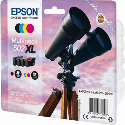 Epson 502XL Multipack - 4 pakker - høj kapacitet - sort gul Cyaan Magenta - Original - blækpatron
