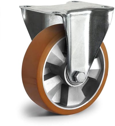 Zware bokrol - Industrieel wiel - Materiaal verplaatsen - Dubbele kogellagers - 125 mm diameter - Bruin