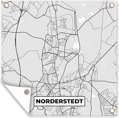 Tuin poster Duitsland - Plattegrond - Norderstedt - Kaart - Stadskaart - 200x200 cm - Tuindoek