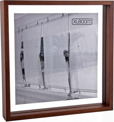 XLBoom Floating Box Fotolijst Cheukwood 32x32cm - Zwevend houten frame met glas - Verkrijgbaar in wit, lichtbruin, donkerbruin en zwart – Tijdloze design fotolijst voor modern wonen