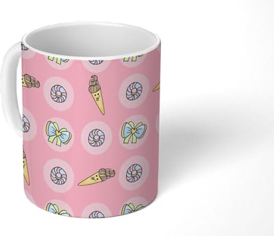 Mok - Koffiemok - Donuts - Kawaii - Patronen - Pastel - Mokken - 350 ML - Beker - Koffiemokken - Theemok