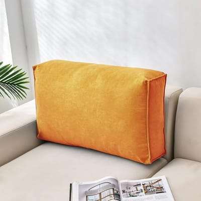Bank rugkussens kussens - grote bank rugkussens hoofdkussens sierkussens taillekussen comfort leeskussen lendensteunkussen (71 x 45 x 12,7 cm, oranje)