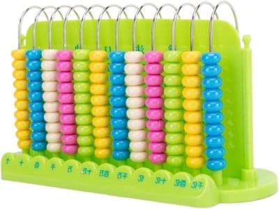 Telraam Abacus - Rekenrek Kleuterschool - Wiskunde Leren - Soepel Glijdende Kralen - 18.5x10x6.3cm - Groen