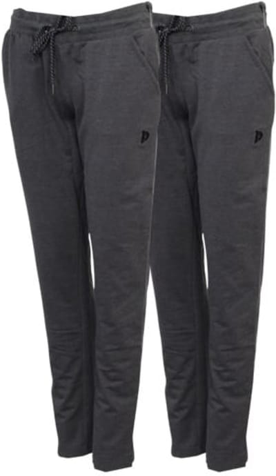 2-Pack Donnay - Stretch Joggingbroek met rechte pijp (Nadia) - Sportbroek - Dames - Charcoal-marl (037) - maat S