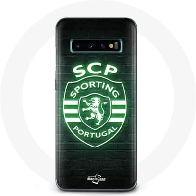 Samsung Galaxy S10 hoesje scp sportief portugal lichtgevende zwarte achtergrond