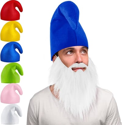 Dwerg Kostuum Set met Witte Dwerg Hoed - Carnaval Gnoom Hoed, Kerstman Hoed en Grappige Kostuums voor Volwassenen Halloween