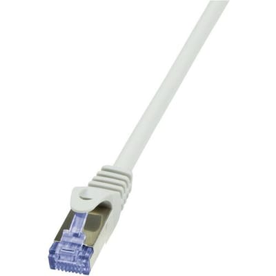 LogiLink CQ3102S RJ45 Netwerkkabel, patchkabel CAT 6A S/FTP 15 m Grijs Snagless, Vlambestendig, Afscherming totaal, Halogeenvrij, Pair afscherming 1
