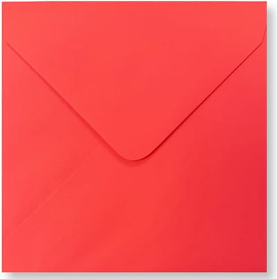 Cards & Crafts 25 Vierkante Enveloppen - Rood - 13x13cm - 110 g/sm