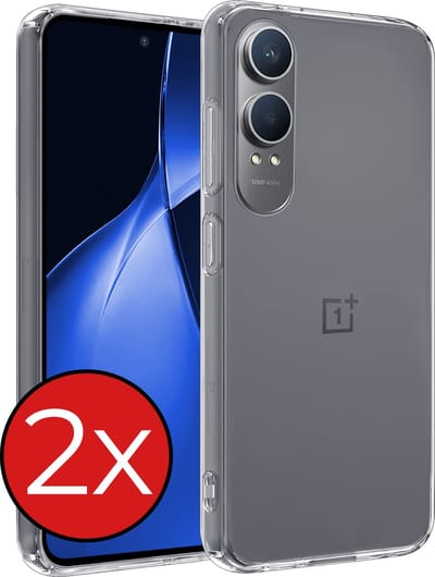 Hoesje - 2 Stuks - Geschikt voor OnePlus Nord CE 4 Lite - Sterk & Shockproof - Telefoonhoes - Back Cover - Case Siliconen - Telefoon Hoes - Transparant