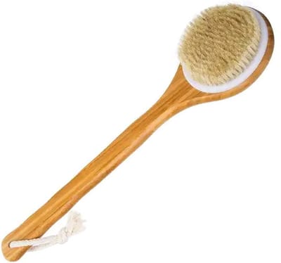 Aurgan Douche & Massageborstel - rugborstel - Zachte haren - exfolieren - ronde borstelkop