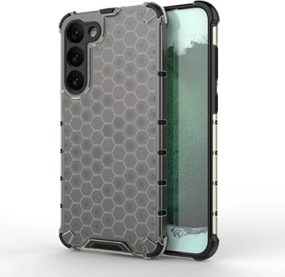 Honeycomb gepantserde hybride case geschikt voor Samsung Galaxy S23 PLUS - zwart