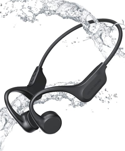 Golden Sound Wave - Sport oordopjes - Bone Conduction headphone - Open ear Sporthoofdtelefoon - Oortjes draadloos - Draadloze oordopjes - Waterbestendig - 32GB Interne geheugenkaart - Geschikt voor elke laptop en smartphone