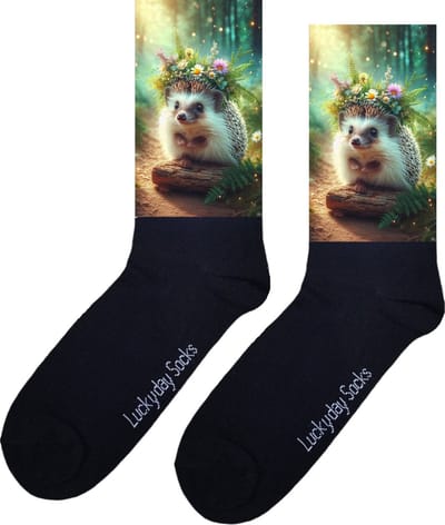 Egel - Opkikker - Grappige sokken - Valentijns cadeau - Verjaardag cadeau - Sinterklaas cadeau - Leuke sokken - Vrolijke sokken - LuckydaySocks - Vakantie - Bos - Bloemen - Kerst Sokken - Vaderdag - Moederdag - Kerstcadeau - Socks maken Happy - 37-44