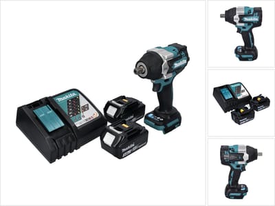 Makita DTW 701 RF accu slagmoersleutel 18 V 700 Nm 1/2" XPT Borstelloos + 2x oplaadbare accu 3.0 Ah + lader