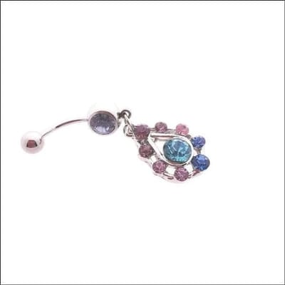 Aramat Jewels | Navelpiercings | Kleurrijke Druppel Navelpiercing met Strass | | | |10mm | Staal | Volwassenen | Verkleurd niet