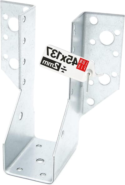 Balkschoen Houtverbinding - Balkdrager Bevestiging - Houtconstructies Bouwen - Gegalvaniseerd Staal 2mm - 45x137 mm - Zilver