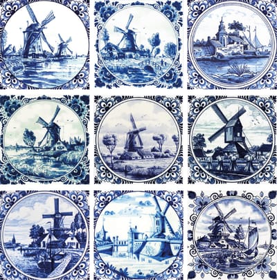 9 stuks 15x15cm Delfts Blauw tegelstickers - badkamer, keuken en toilet - zelfklevend - peel and stick - decoratiestickers - plakfolie stickers - backsplash