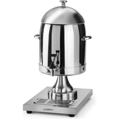 HENDI Melkdispenser – 10,5L – Roestvast staal – Met ijs-cilinder koeling – Non-drip kraan
