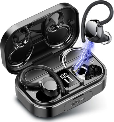 SoNis Draadloze Sport Oordopjes - 120 uur Speeltijd - Ruisonderdrukking - Waterbestendigheid - 5.3 Bluetooth Oordopjes - Sport Oortjes - Oortjes Draadloos – Zwart