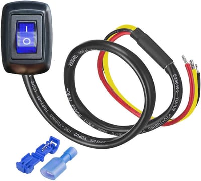 Plak Type Schakelaar met Terminal - Drukknopschakelaar AAN/UIT DC12V/10A, 24V/ 5A voor Autoboot Marine Truck RV met Blauw LED