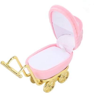 Dailygoods - Kinderwagendoos - Sieradendoos - Decoratief voor Babytanden - Roze - Ringen Oorbellen - Moederdag - Geschikt voor Dames en Meisjes