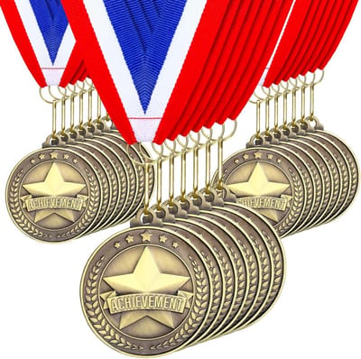 30 Stuks Gouden Winnaars Medailles met Neklinten - Award Trofee Prijs voor Toernooien en Wedstrijden