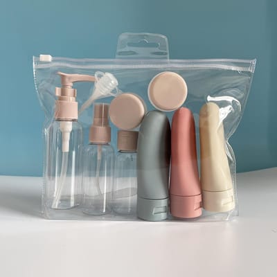 11-delige Reisflessenset Navulbare Spray Lotion Shampoo Douchegel Tube Afvullen Cosmetische Fijne Nevel Sprayfles Knijptubes 11Pcs gray
