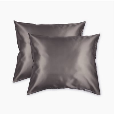 Beauty Pillow® - Satijnen Kussenslopen - Voordeelset - Duo Pack - 60x70 cm - Dark Grey