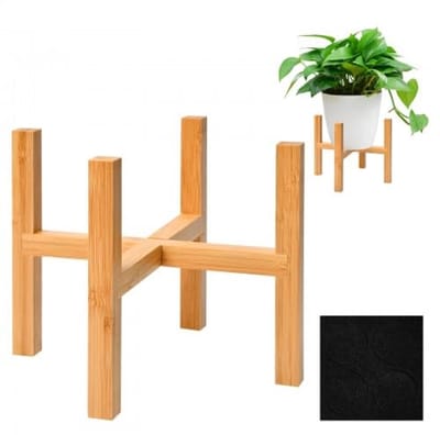 Moderne Bamboe Plantenstandaard voor Binnen en Buiten, Houten Plantenstandaard 19.2 x 16 cm, Decoratieve Plantenhouder, Duurzaam en Stijlvol