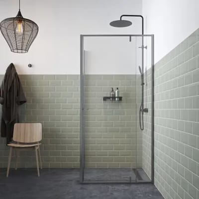 Sealskin - Douchedeur + Zijwand Contour 100 X 200cm - Mat Grijs Profiel - 6 Mm Helder Glas