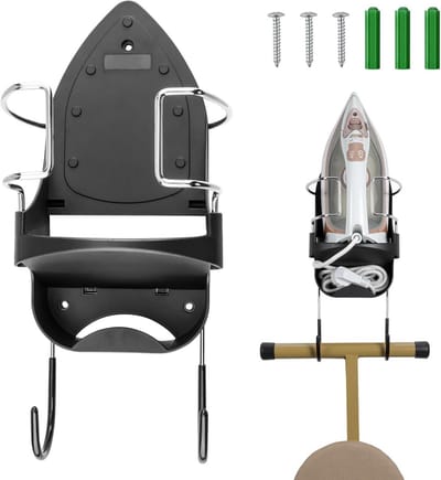 Strijkplank Hanger - Wandhouder Strijkplank - Opslag Organizer - Hittebestendig Materiaal - 13.5 x 12.7 x 40.6 cm - Zwart