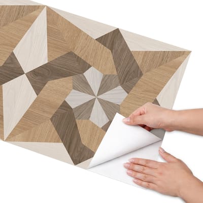 Coloray Meubel Wrap Folie - Bruin Meubelfolie - 50x100 cm - Meubelfolie Zelfklevend Houten ornamenten - Wrapfolie Keuken - Geometrische Meubelfolie - Decoratiefolie - Tafeldecoratie - Achtergronden en patronen