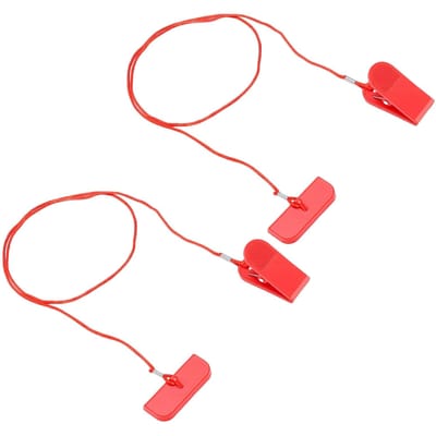 2 Pièces Clé de Sécurité Magnétique pour Tapis Roulant Arrêt d'Urgence Serrure Magnétique Universelle pour Tapis Roulant Forme D avec Clip Lanière red