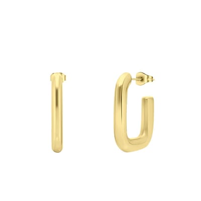 Lucardi Dames Goldplated oorbellen Rosalie - Oorbellen - Cadeau - Staal - Goudkleurig