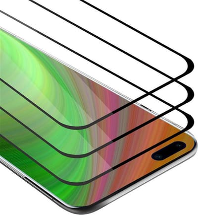 Cadorabo 3x Screenprotector geschikt voor Huawei P40 PRO / P40 PRO+ Volledig scherm pantserfolie Beschermfolie in TRANSPARANT met ZWART - Getemperd (Tempered) Display beschermend glas in 9H hardheid met 3D Touch
