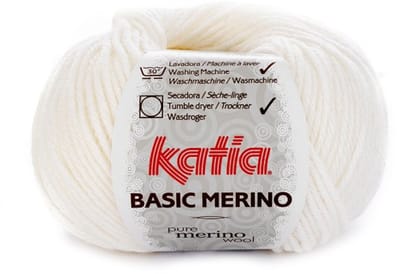Katia Basic Merino - 01 wit - Wol/Acryl Garen