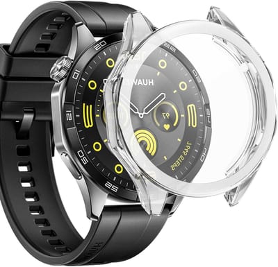 Beschermende Hoes voor Huawei Watch GT 4 46mm - Flexibele TPU Case met Schermbeschermer, Schokbestendig en Transparant Design voor Smartwatch