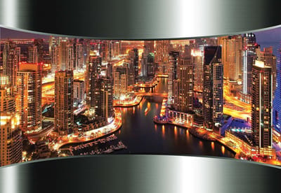 Fotobehang View Dubai City Skyline | XL - 208cm x 146cm | 130g/m2 Vlies
