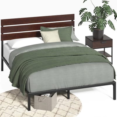 Bedframe 120 x 190 cm met Onder-Bed Opslag en Bamboe Hoofdeinde