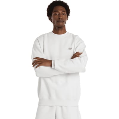 New Balance Linear Graphic Crew Sweatshirts Heren - Wit - Maat M - Katoen Jersey