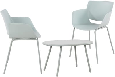 CLP Velvena Tuinset - Set bestaande uit Velva tafel en Alpena stoelen - weerbestendig - UV-bestendig - turkis 2 stoelen