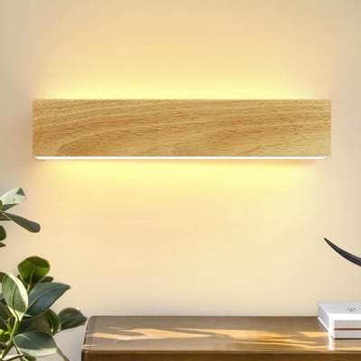 Moderne LED-wandlamp 32CM Houten - Ganglamp Op en neer 10W Design Traplamp - Warme Witte Muurverlichting voor Woonkamer Slaapkamer Hal.