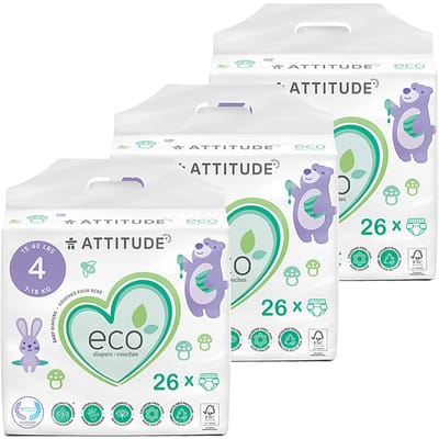 Attitude Baby Care Luiers Maat 4 Voordeelset 3x26