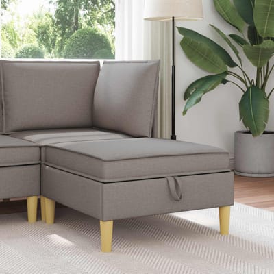 vidaXL - Sofa - Kruk - met - Opbergruimte - Taupe - 70 - x - 70 - x - 40 - cm - Stof