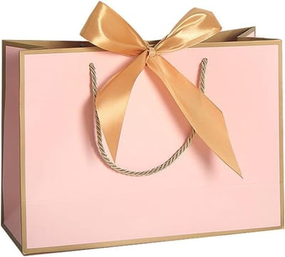 Geschenkdozen Met Lint - Verpakkingstas Cadeau - Feestelijke Presentatie - Met Handvat - 20x28x10cm - Goud