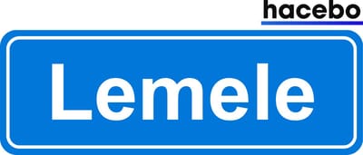 Hacebo - Plaatsnaam Sticker - 29x10 CM - Lemele sticker - Verkeersborden sticker - grappige cadeaus - Lemele