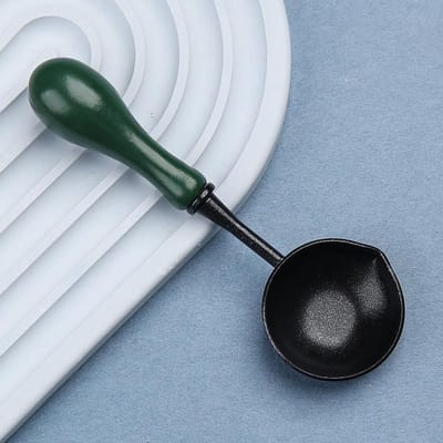 Een Anti-aanbaklepel Vuurlaklepel Lepels Voor Waxkorrels En Waxstrips Lepels Voor Waxsmeltaccessoires En Waxzegelwerk groen