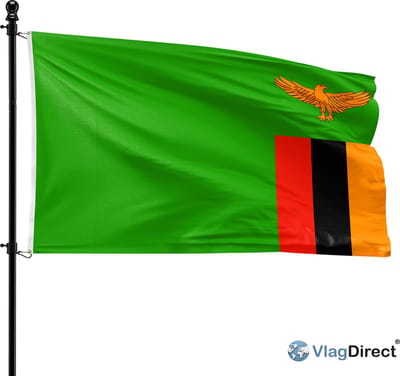 VlagDirect - Zambiaanse vlag - Zambia vlag - 90 x 150 cm