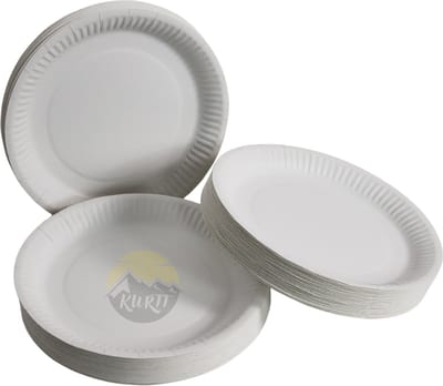 KURTT - 200 stuks papieren borden - Ø 18cm - kartonnen borden - wegwerp borden papieren schaaltjes -wegwerpservies - taartborden - feestborden - papieren borden - gebaksbordjes