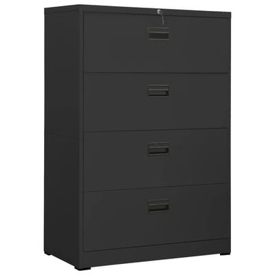vidaXL - Archiefkast - 90x46x134 - cm - staal - antracietkleurig